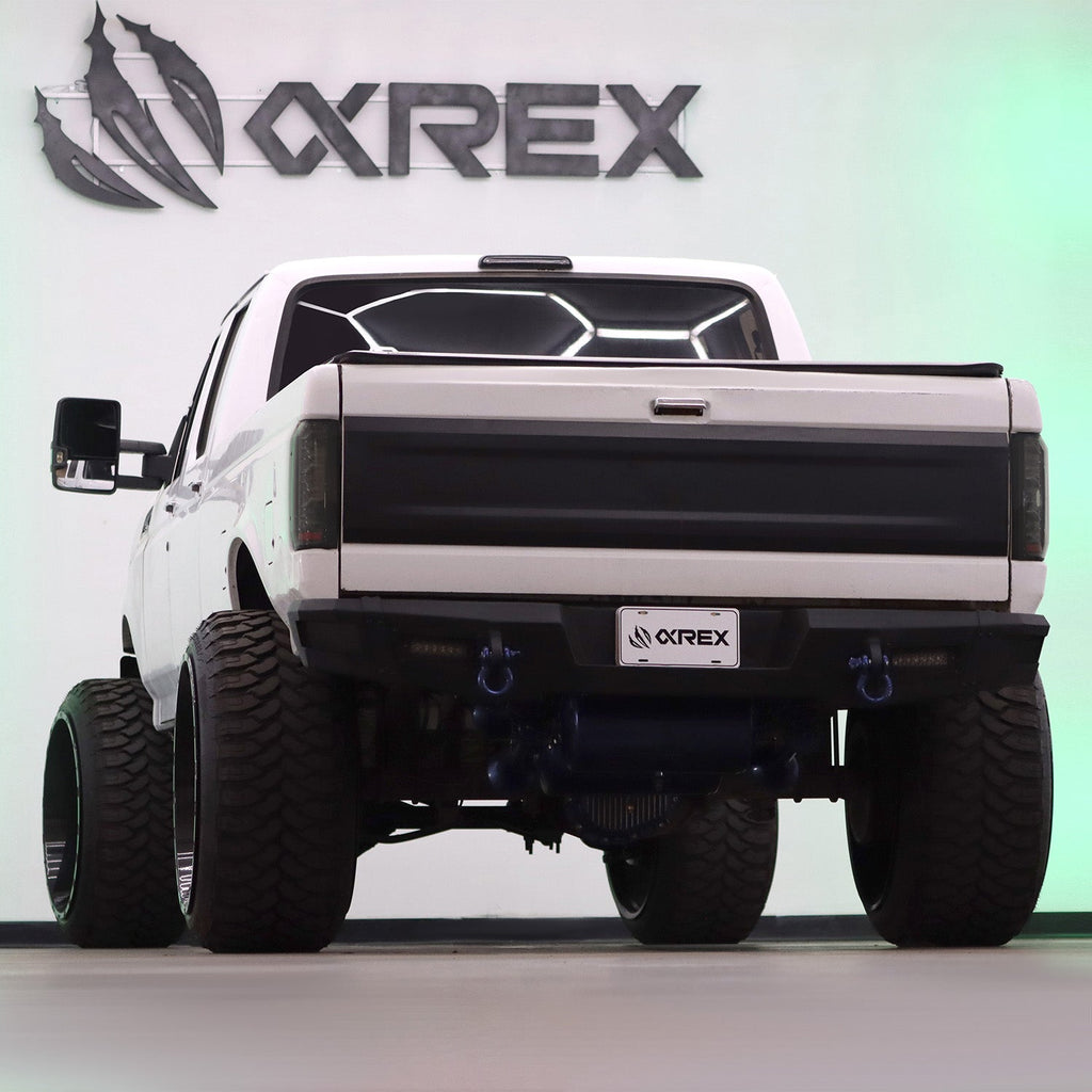 AlphaRex 87-96 Ford F-Series/Bronco LUXX-Series LED Tail Lights Black-Red