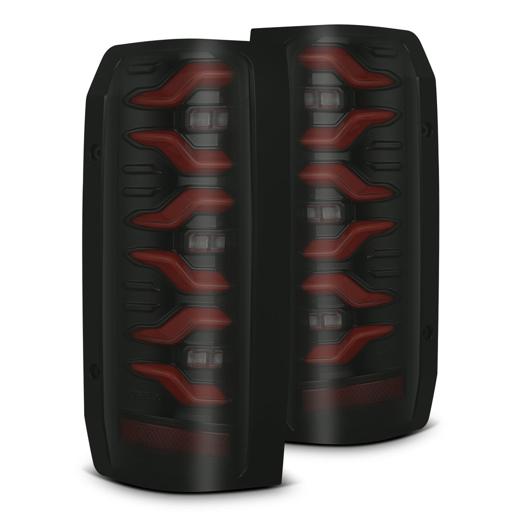 AlphaRex 87-96 Ford F-Series/Bronco LUXX-Series LED Tail Lights Black-Red