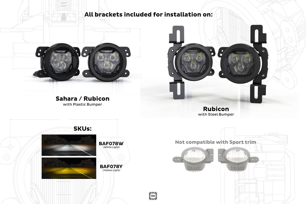 Morimoto 18-26 Jeep Wrangler JL / 20-26 Gladiator JT 4Banger LED Fog Lights