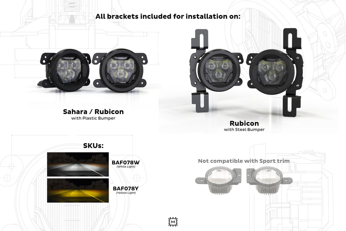 Morimoto 18-26 Jeep Wrangler JL / 20-26 Gladiator JT 4Banger LED Fog Lights