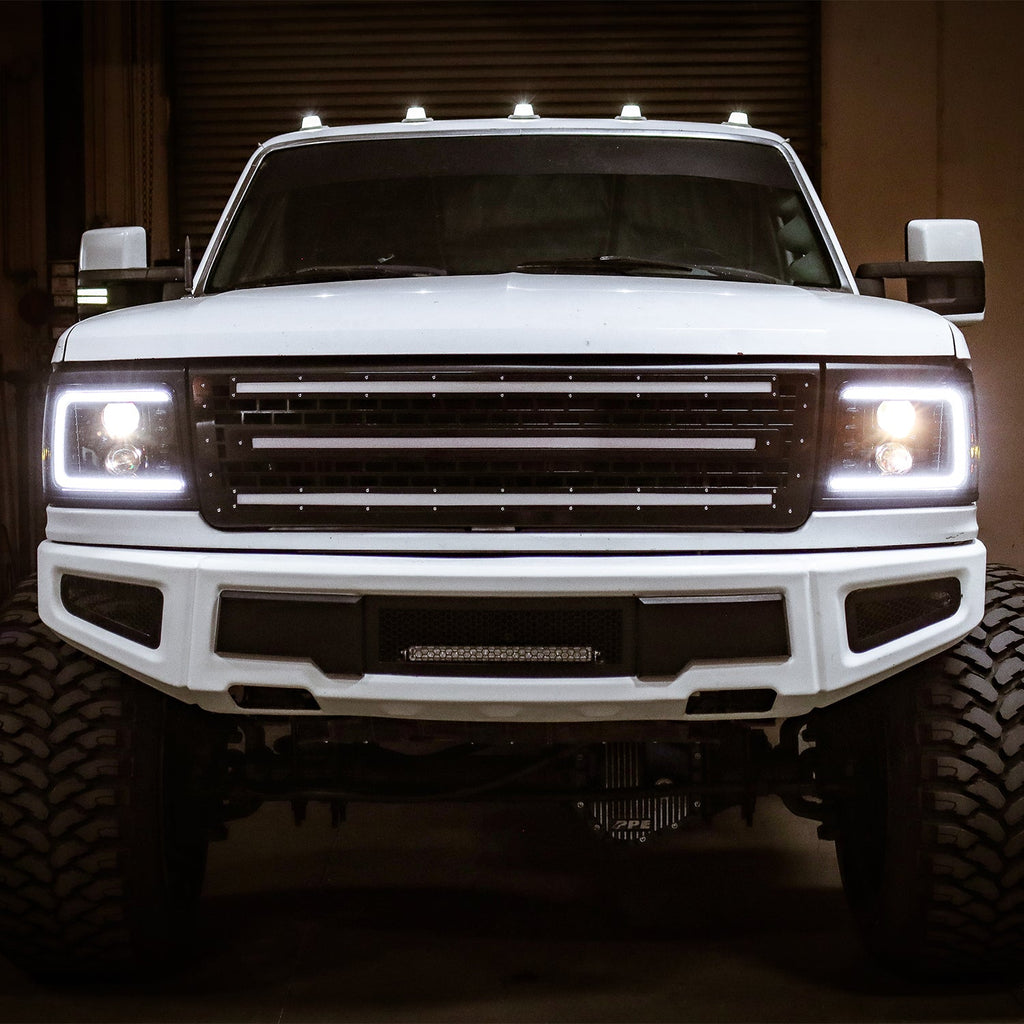 AlphaRex 92-96 Ford F-Series/Bronco LUXX-Series LED Projector Headlights Black
