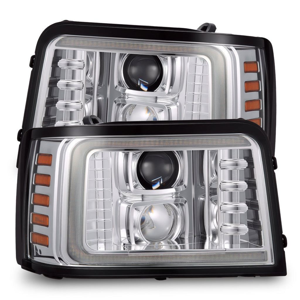 AlphaRex 92-96 Ford F-Series/Bronco PRO-Series Halogen Projector Headlights Chrome