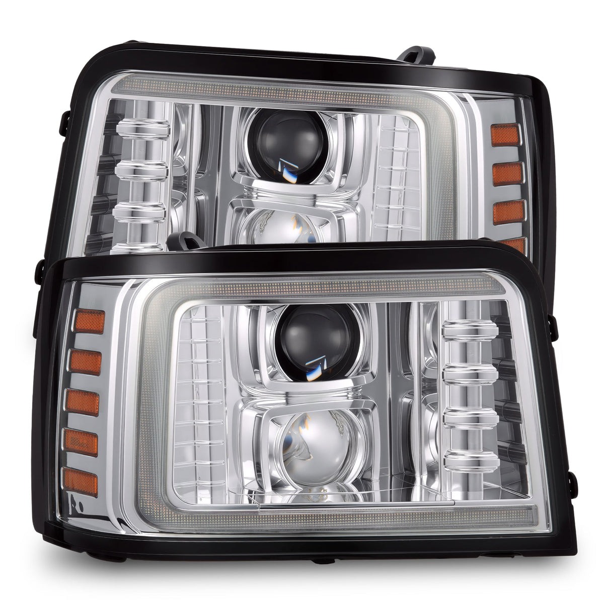 AlphaRex 92-96 Ford F-Series/Bronco PRO-Series Halogen Projector Headlights Chrome