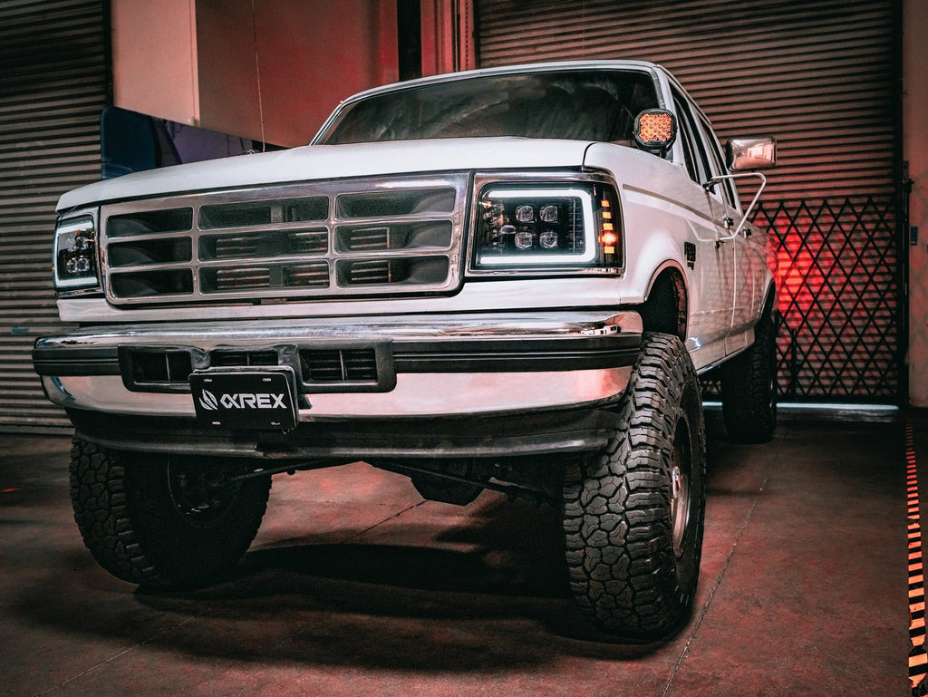 AlphaRex 92-96 Ford F-Series/Bronco NOVA-Series LED Projector Headlights Alpha-Black