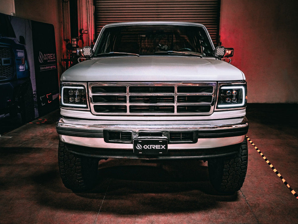 AlphaRex 92-96 Ford F-Series/Bronco NOVA-Series LED Projector Headlights Alpha-Black
