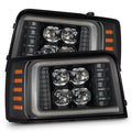 AlphaRex 92-96 Ford F-Series/Bronco NOVA-Series LED Projector Headlights Black