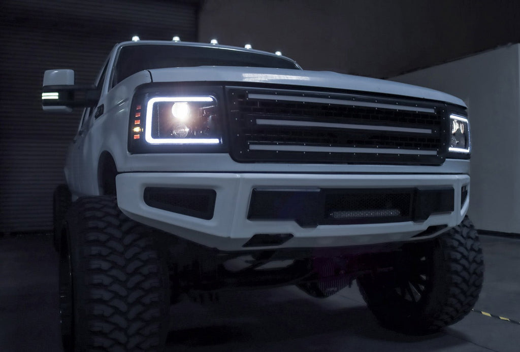 AlphaRex 92-96 Ford F-Series/Bronco PRO-Series Halogen Projector Headlights Chrome