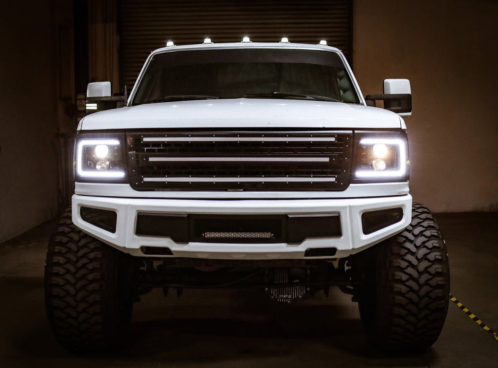 AlphaRex 92-96 Ford F-Series/Bronco PRO-Series Halogen Projector Headlights Chrome
