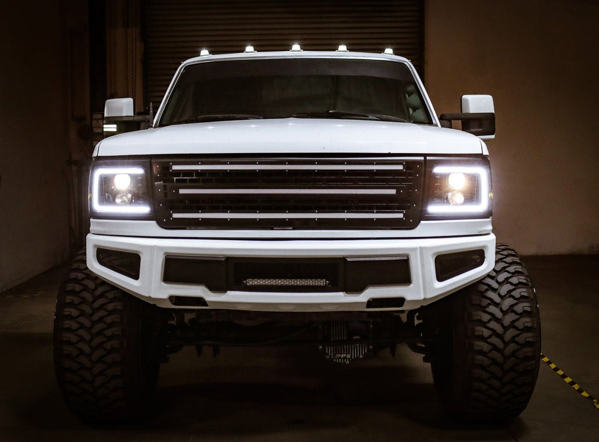 AlphaRex 92-96 Ford F-Series/Bronco PRO-Series Halogen Projector Headlights Alpha-Black
