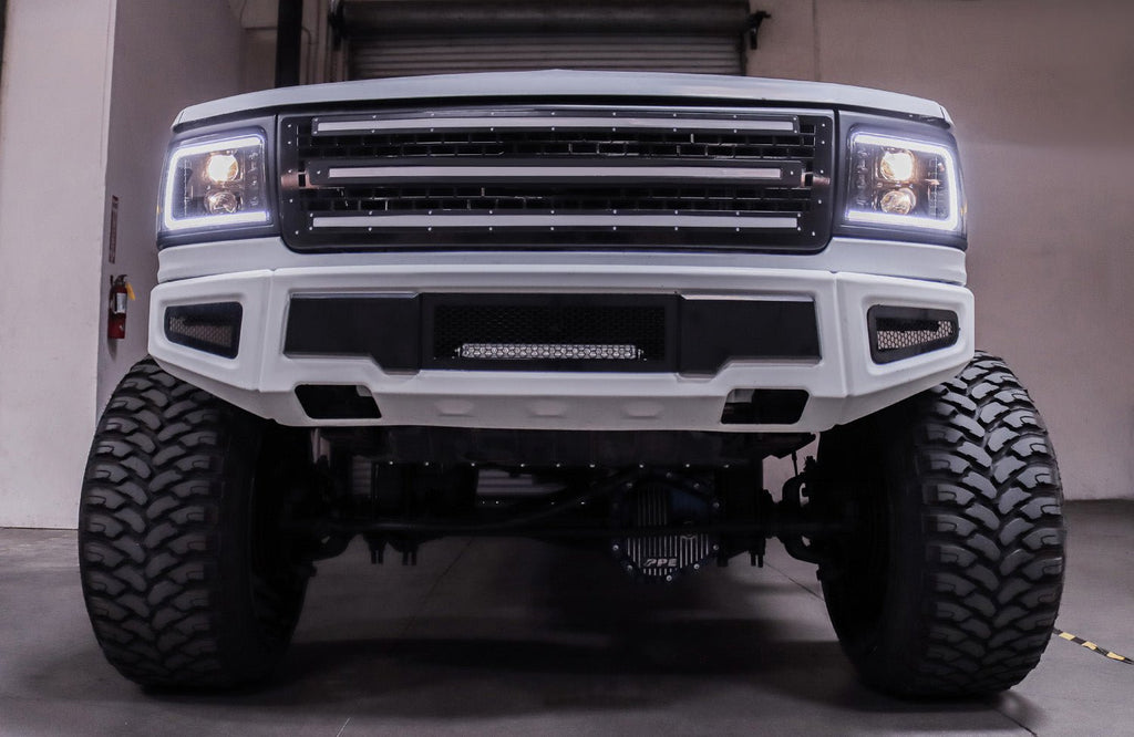 AlphaRex 92-96 Ford F-Series/Bronco PRO-Series Halogen Projector Headlights Black