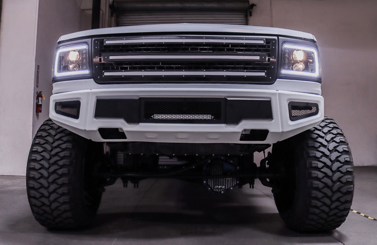 AlphaRex 92-96 Ford F-Series/Bronco PRO-Series Halogen Projector Headlights Black