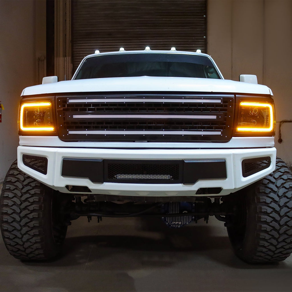 AlphaRex 92-96 Ford F-Series/Bronco PRO-Series Halogen Projector Headlights Black