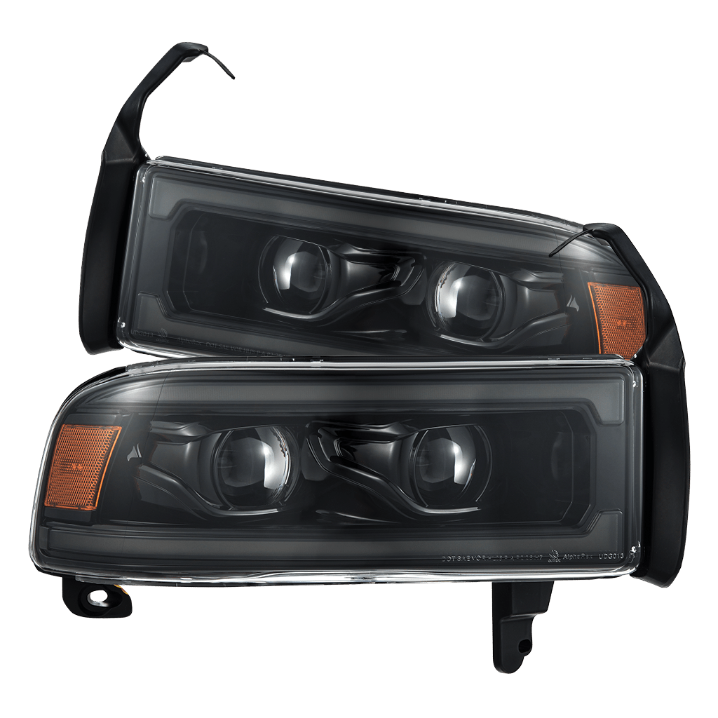 AlphaRex 94-01 Dodge Ram 1500/94-02 Ram 2500/3500 LUXX-Series LED Headlights Alpha-Black