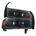 AlphaRex 94-01 Dodge Ram 1500/94-02 Ram 2500/3500 LUXX-Series LED Headlights Alpha-Black