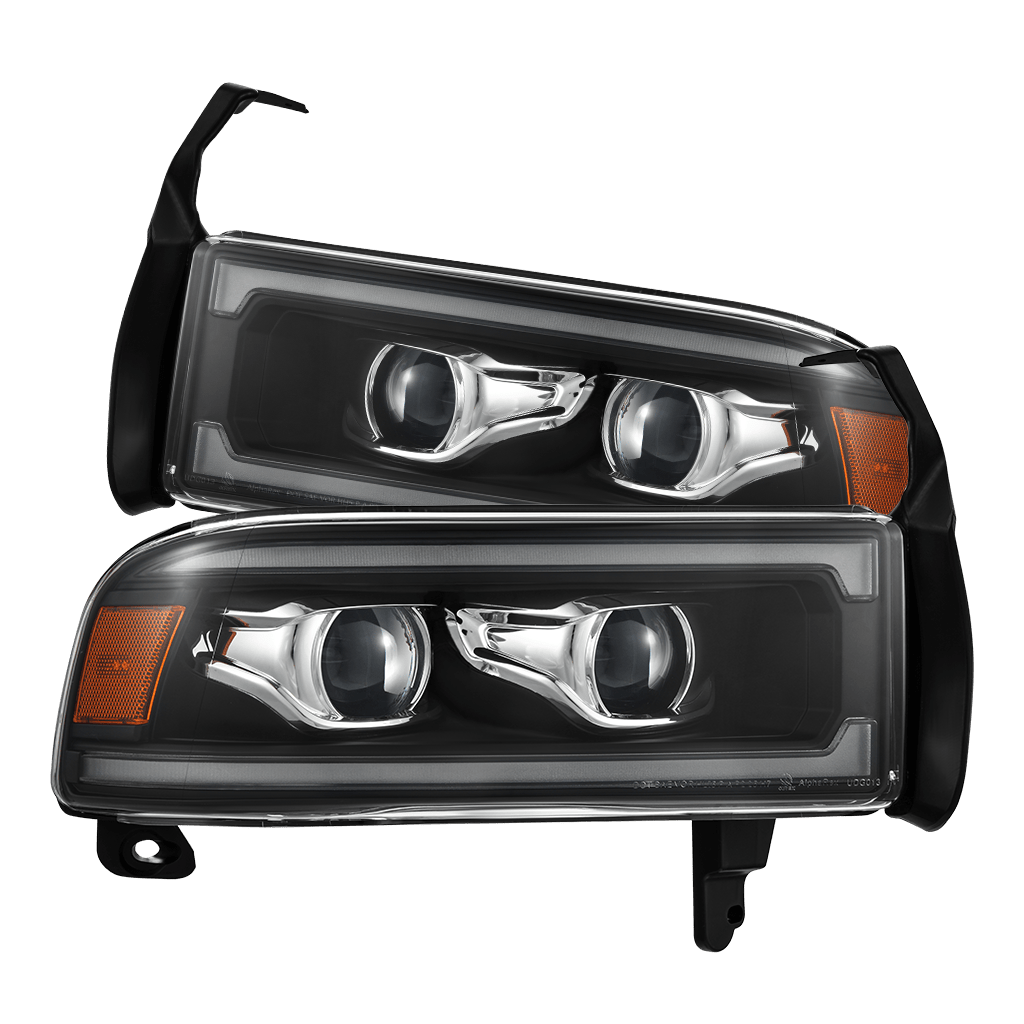 AlphaRex 94-01 Dodge Ram 1500/94-02 Ram 2500/3500 LUXX-Series LED Headlights Black