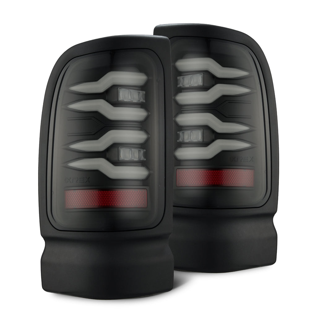 AlphaRex 94-01 Dodge Ram 1500/94-02 Ram 2500/3500 LUXX-Series LED Tail Lights Black Smoke