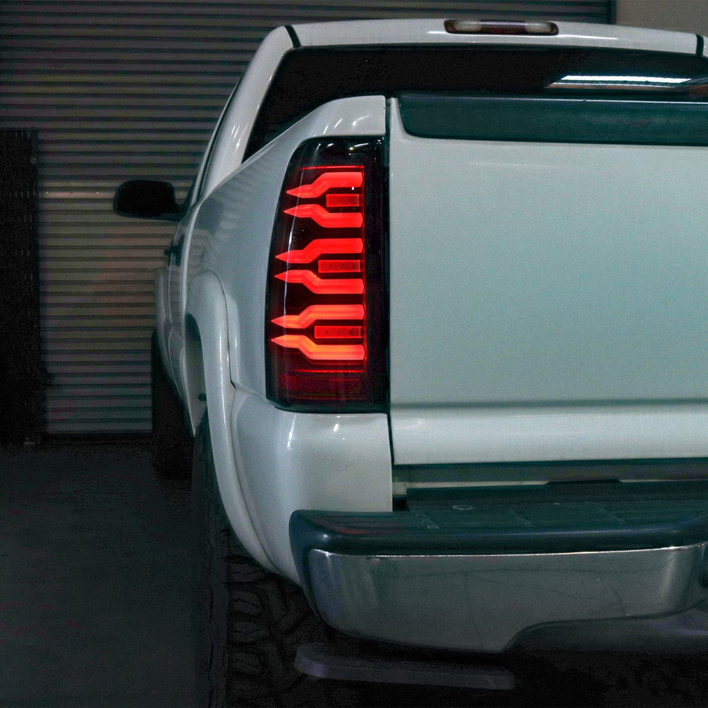 AlphaRex 99-06 Chevrolet Silverado/99-06 GMC Sierra LUXX-Series LED Tail Lights Alpha-Black