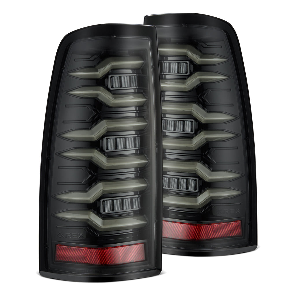 AlphaRex 99-06 Chevrolet Silverado/99-06 GMC Sierra LUXX-Series LED Tail Lights Alpha-Black