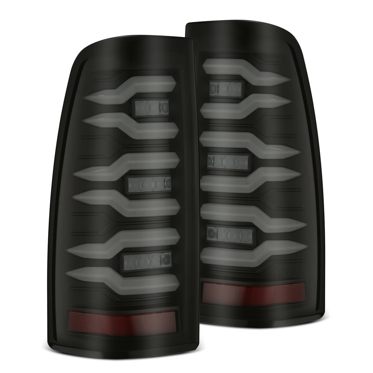 AlphaRex 99-06 Chevrolet Silverado/99-06 GMC Sierra LUXX-Series LED Tail Lights Black Smoke