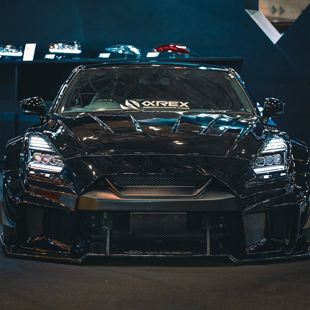 AlphaRex 09-25 Nissan GT-R NOVA-Series LED Projector Headlights Alpha-Black