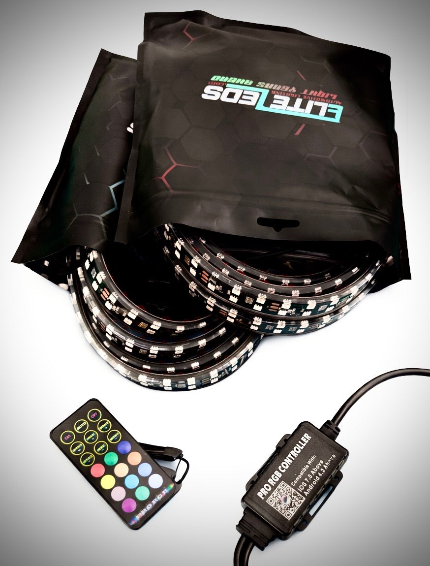 Elite LEDs Underglow Kit - LED strips with Pro RGB controller and remote