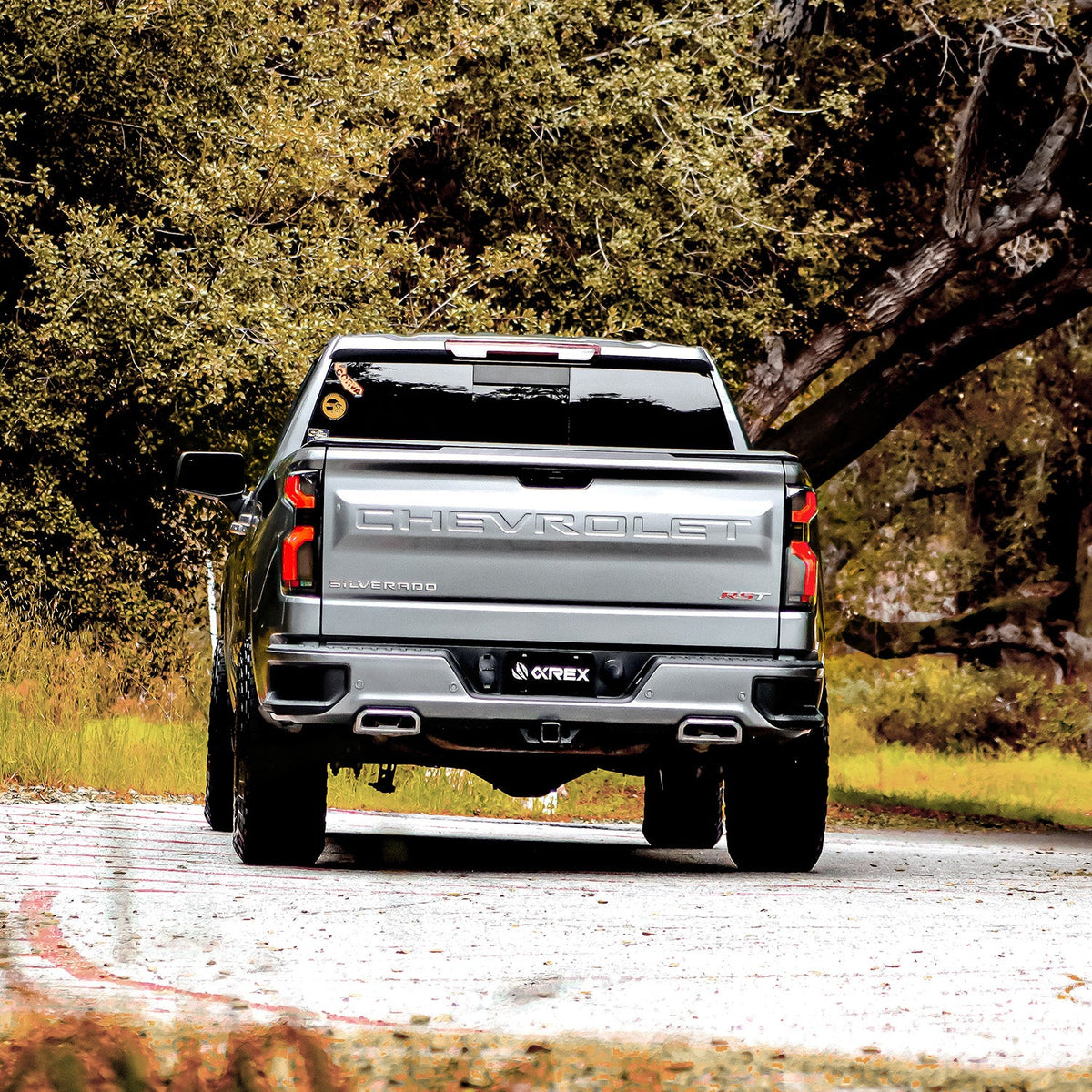 AlphaRex 19-26 Chevrolet Silverado 1500 / 20-26 Silverado 2500HD/3500HD LUXX-Series LED Tail Lights Black-Red
