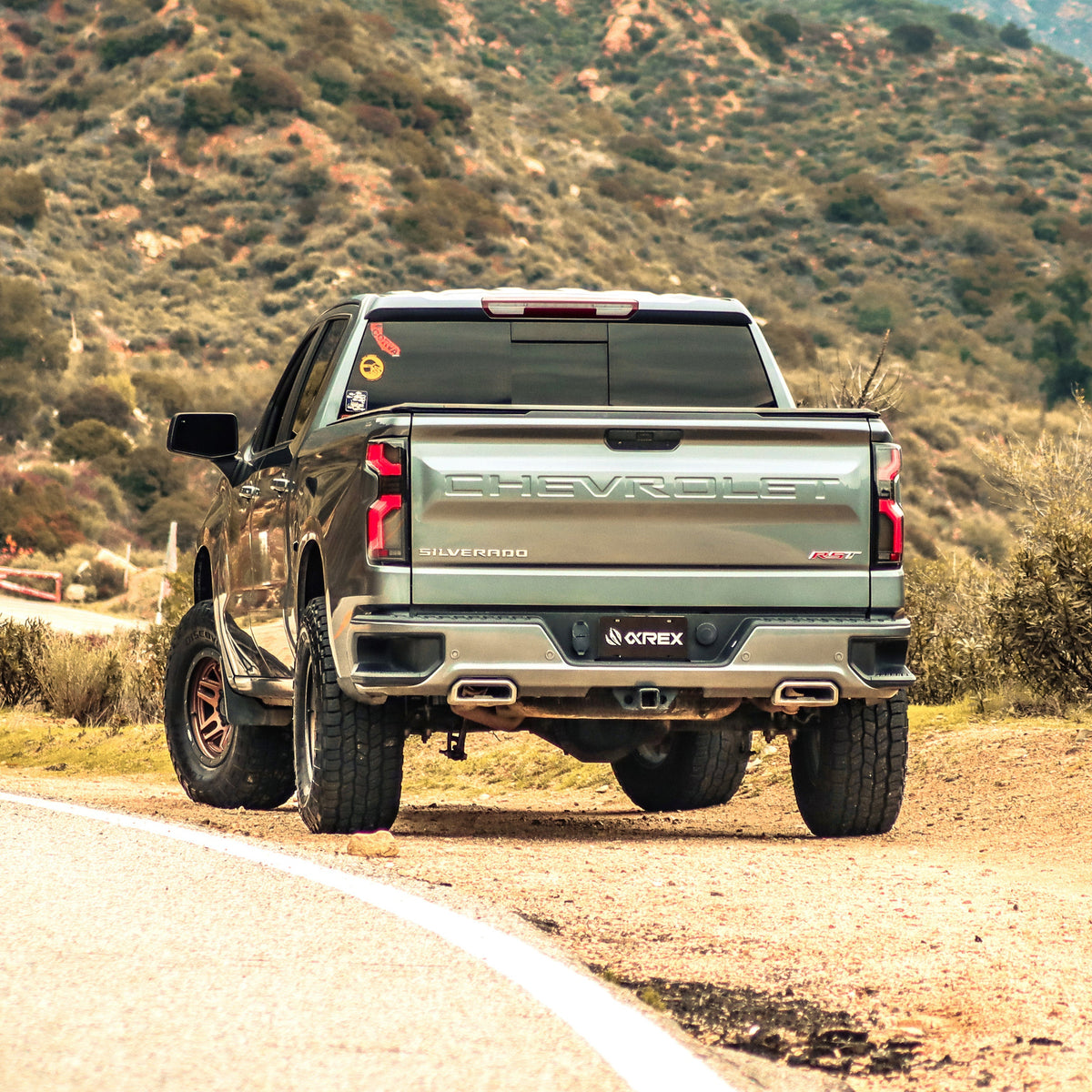AlphaRex 19-26 Chevrolet Silverado 1500 / 20-26 Silverado 2500HD/3500HD LUXX-Series LED Tail Lights Black-Red