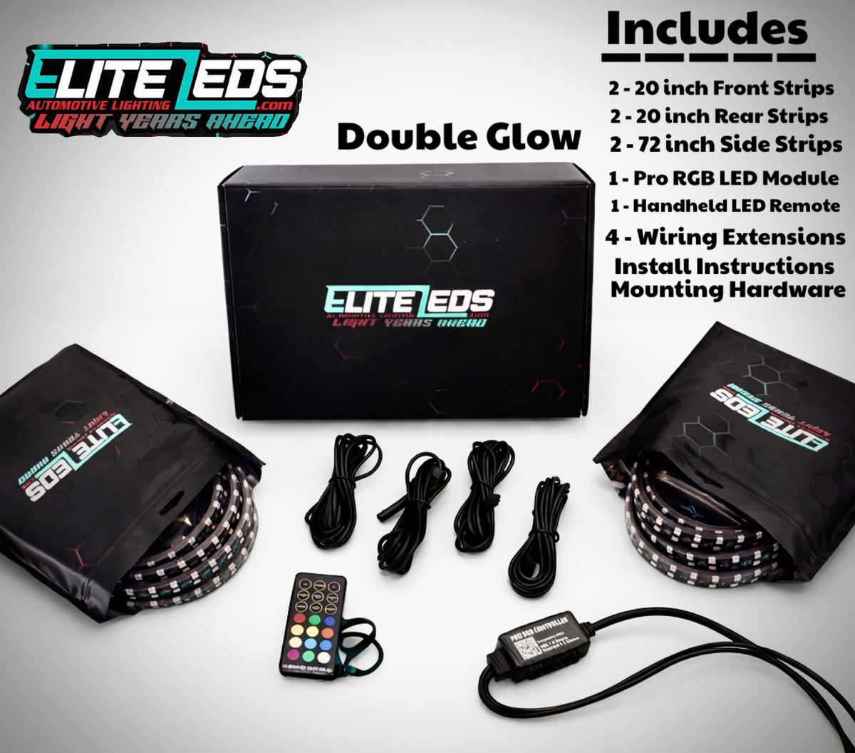 Elite LEDs Double Glow Underglow Kit - What is included in the box
