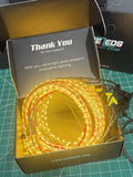 White underglow kit in Elite LEDs premium packaging with warm white LED strips illuminated