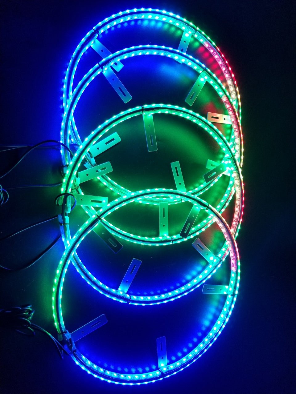15.5" LED Wheel Ring Kit — 4-Piece RGB Double Row