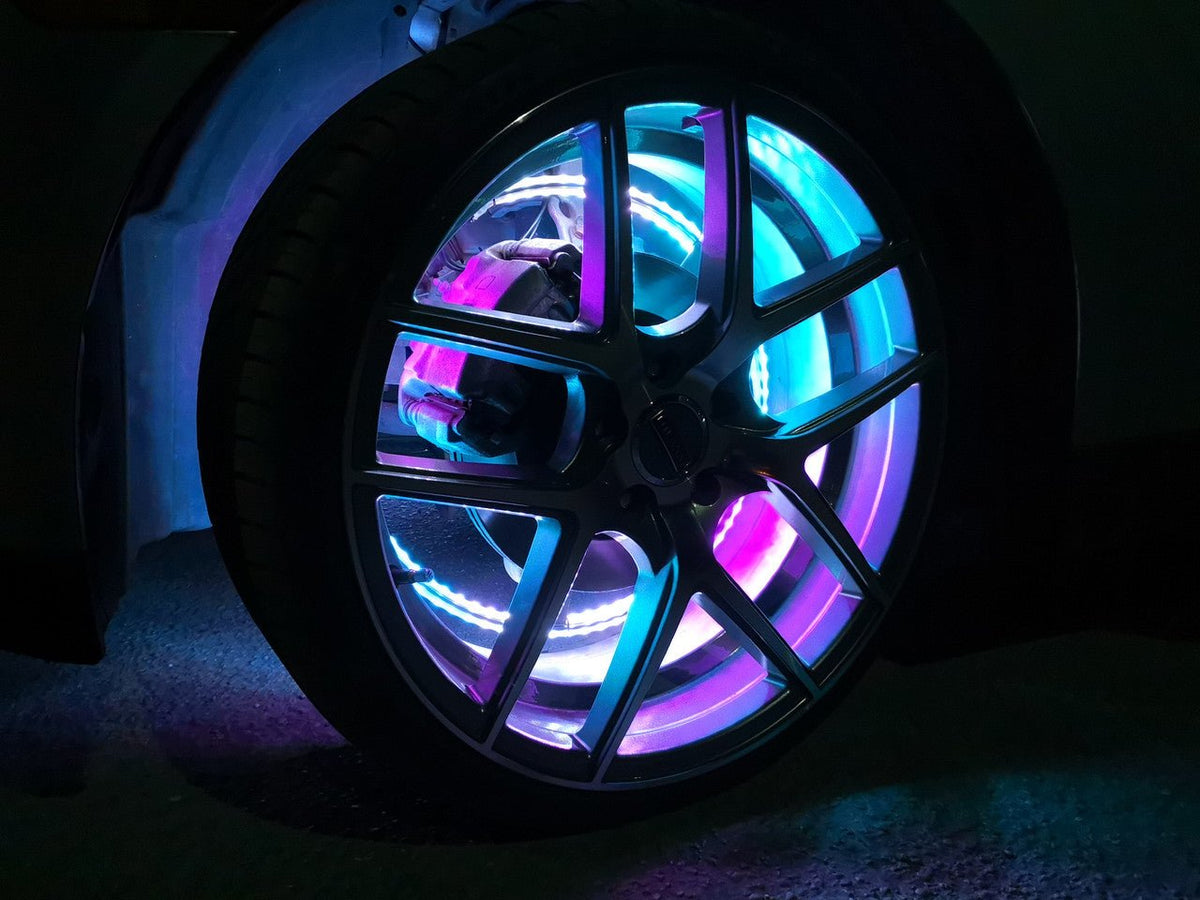 15.5" LED Wheel Ring Kit — 4-Piece RGB Double Row