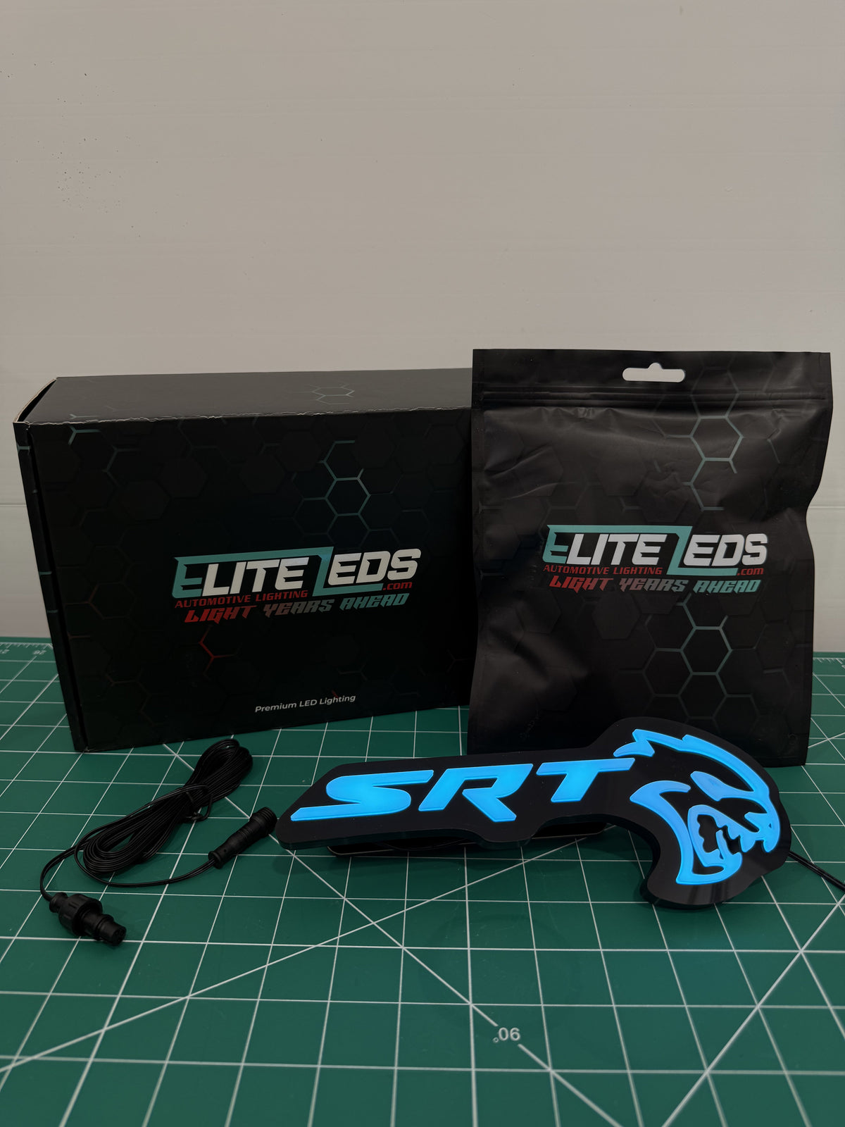 SRT Hellcat LED Illuminated Badge — RGB Color Changing Emblem
