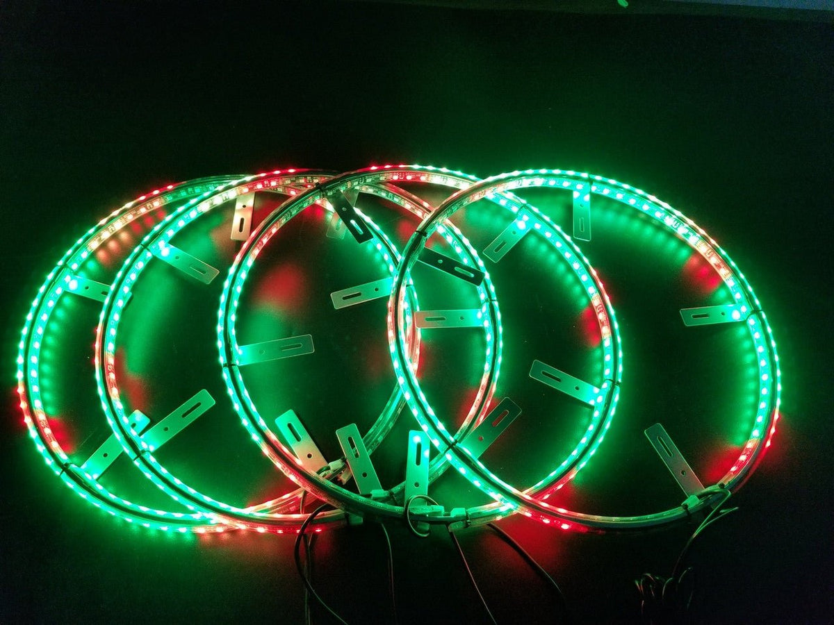 15.5" LED Wheel Ring Kit — 4-Piece RGB Double Row