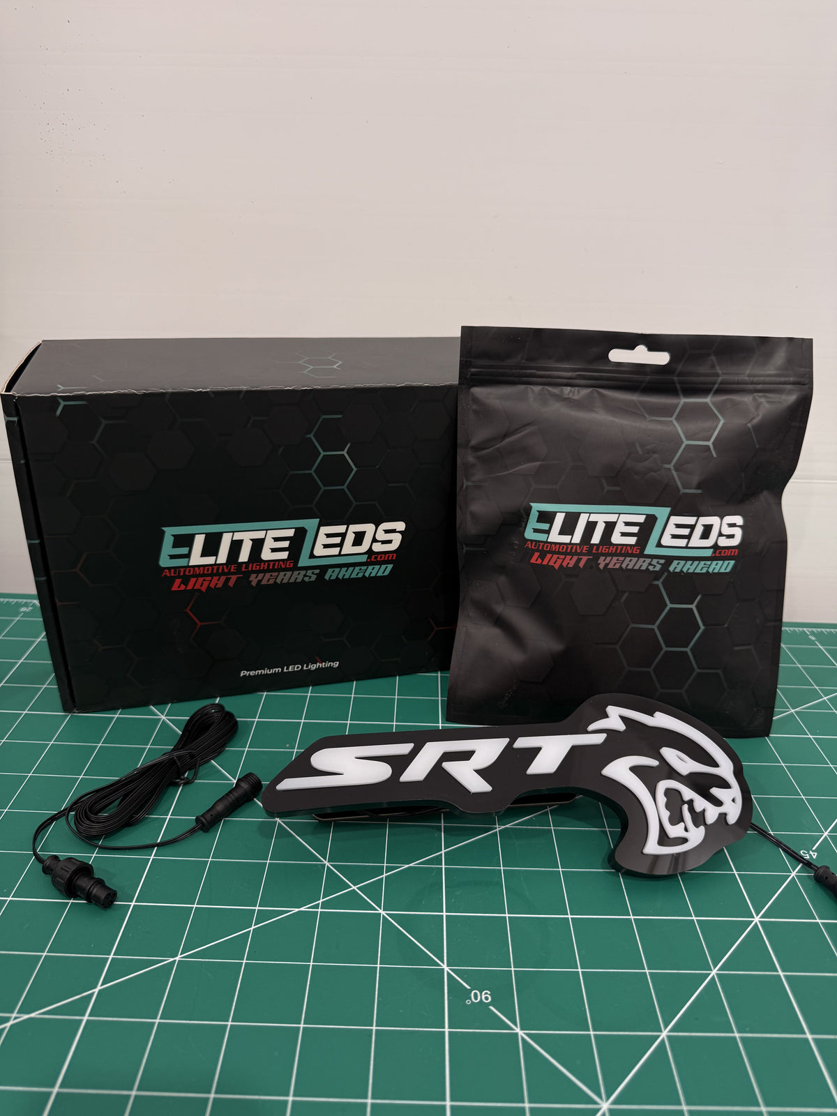 SRT Hellcat LED Illuminated Badge — RGB Color Changing Emblem