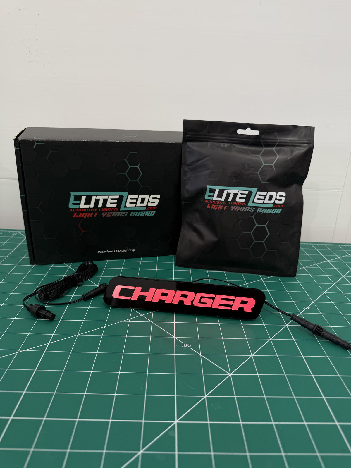 CHARGER LED Illuminated Badge — RGB Color Changing Emblem
