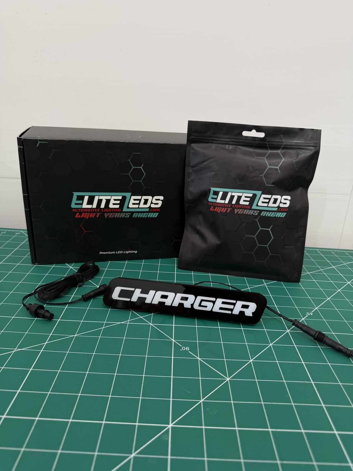 CHARGER LED Illuminated Badge — RGB Color Changing Emblem