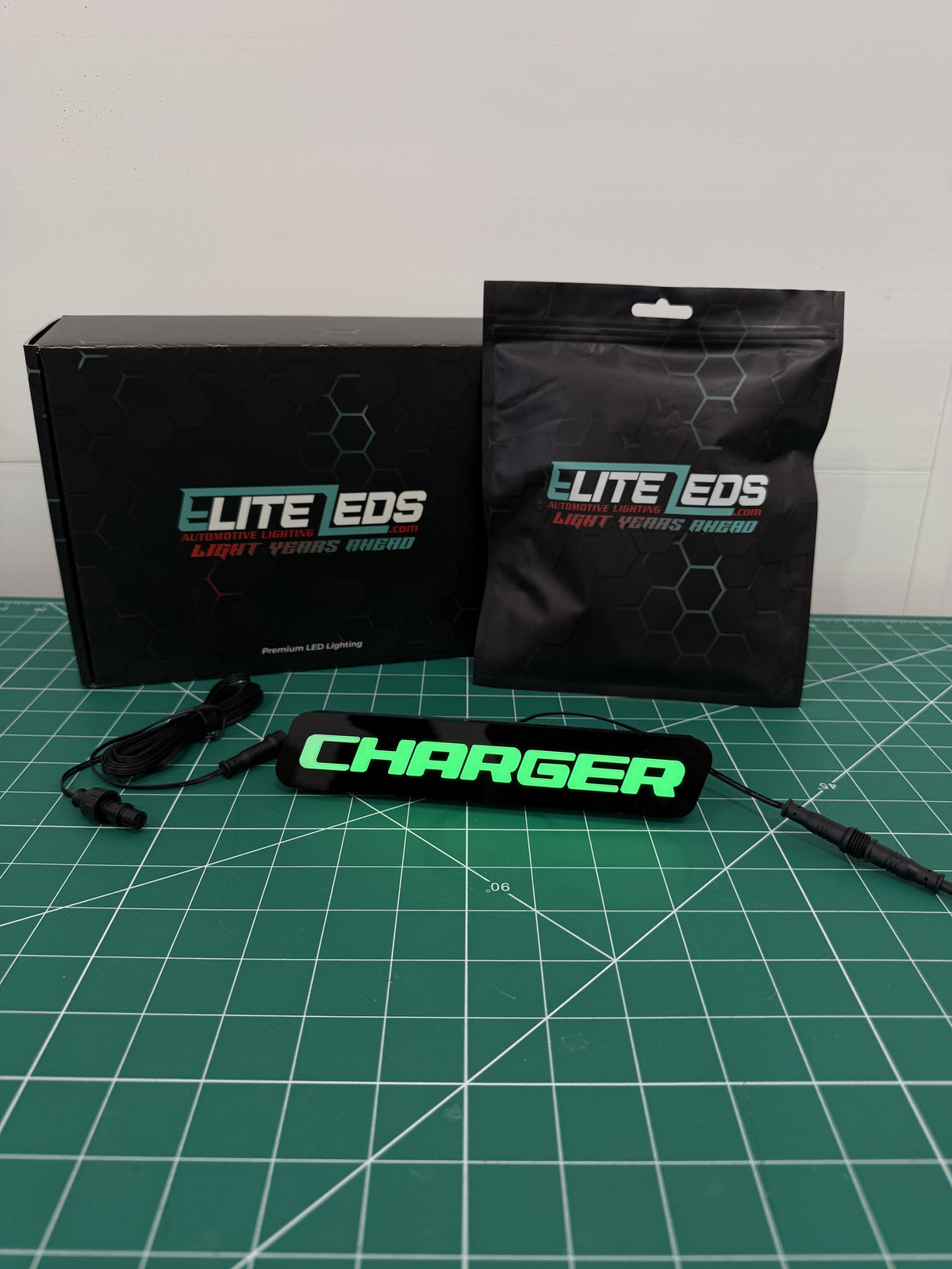 CHARGER LED Illuminated Badge — RGB Color Changing Emblem