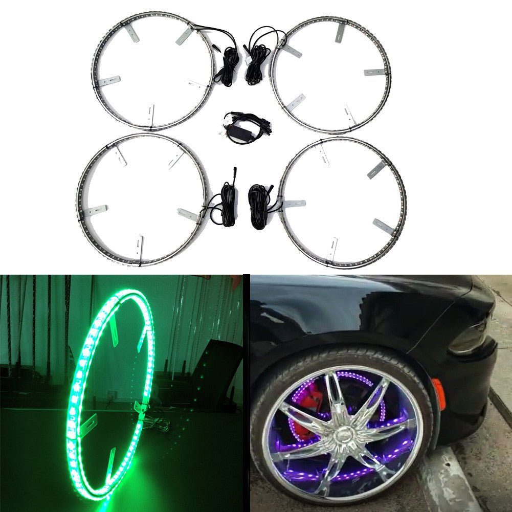 15.5" LED Wheel Ring Kit — 4-Piece RGB Double Row