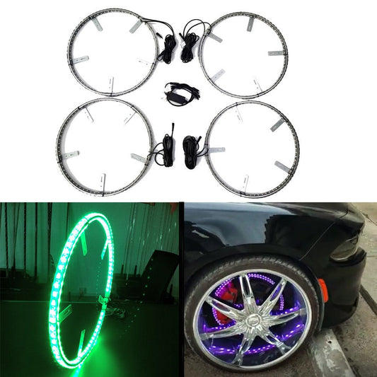 15.5" LED Wheel Ring Kit — 4-Piece RGB Double Row