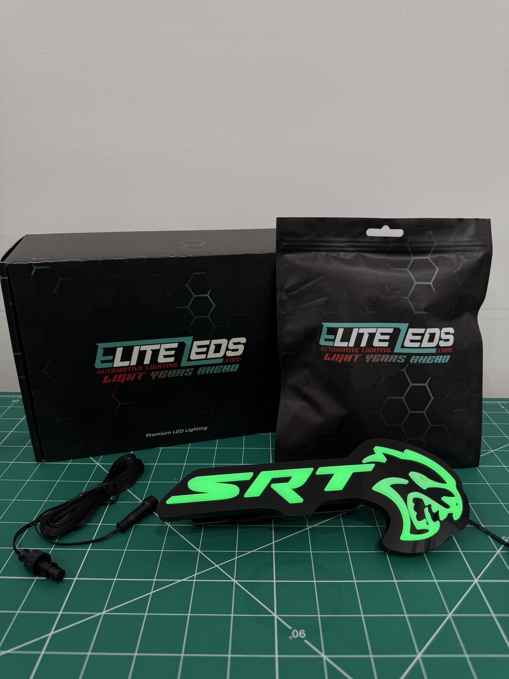 SRT Hellcat LED Illuminated Badge — RGB Color Changing Emblem