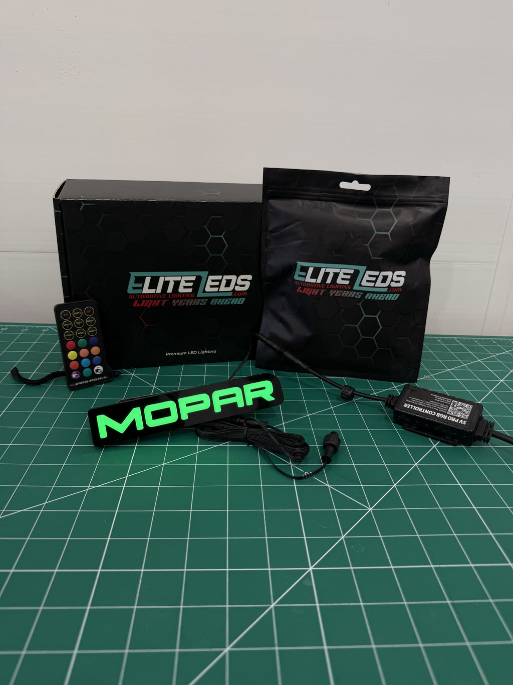 MOPAR LED Illuminated Badge — RGB Color Changing Emblem