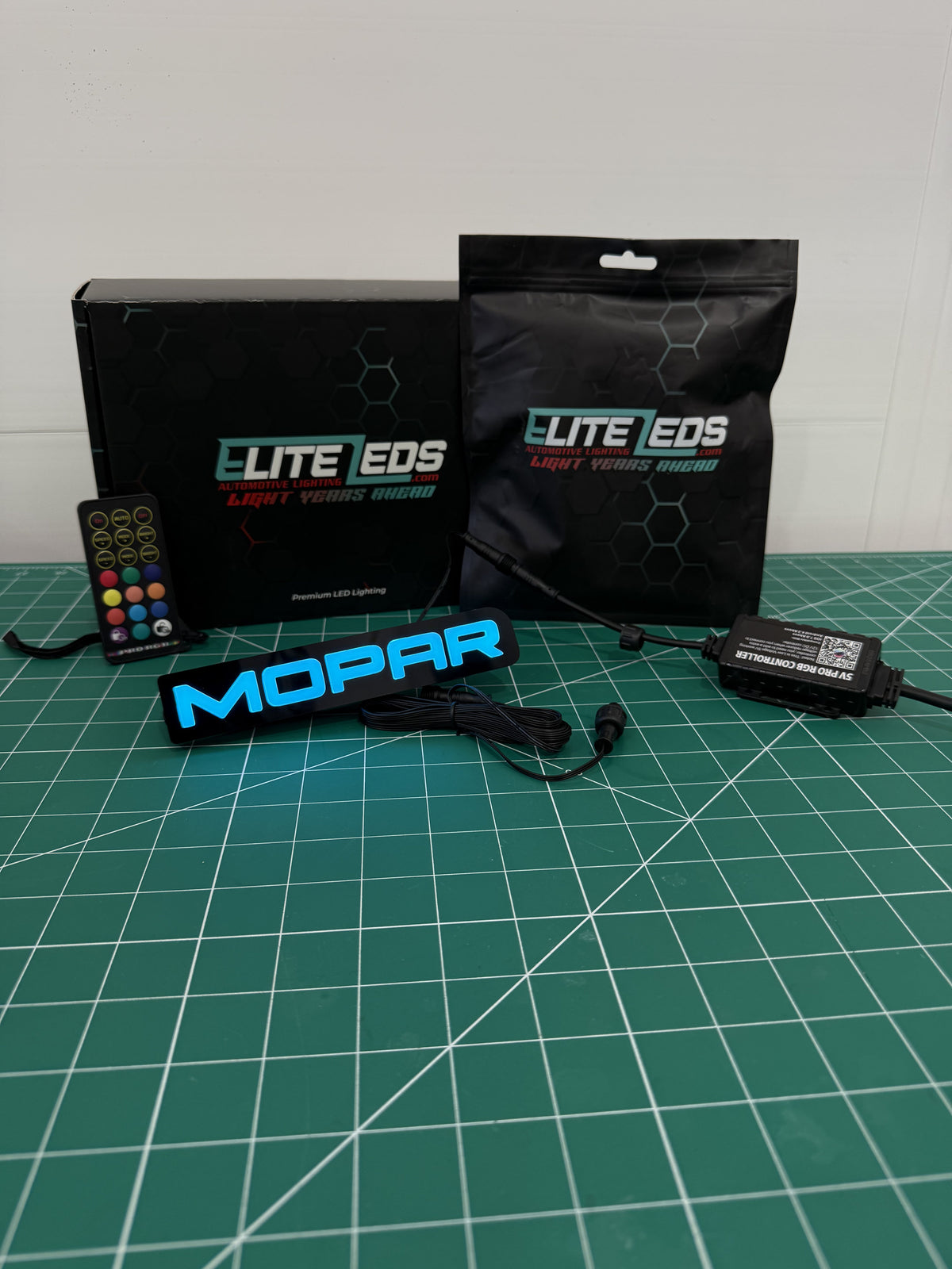 MOPAR LED Illuminated Badge — RGB Color Changing Emblem