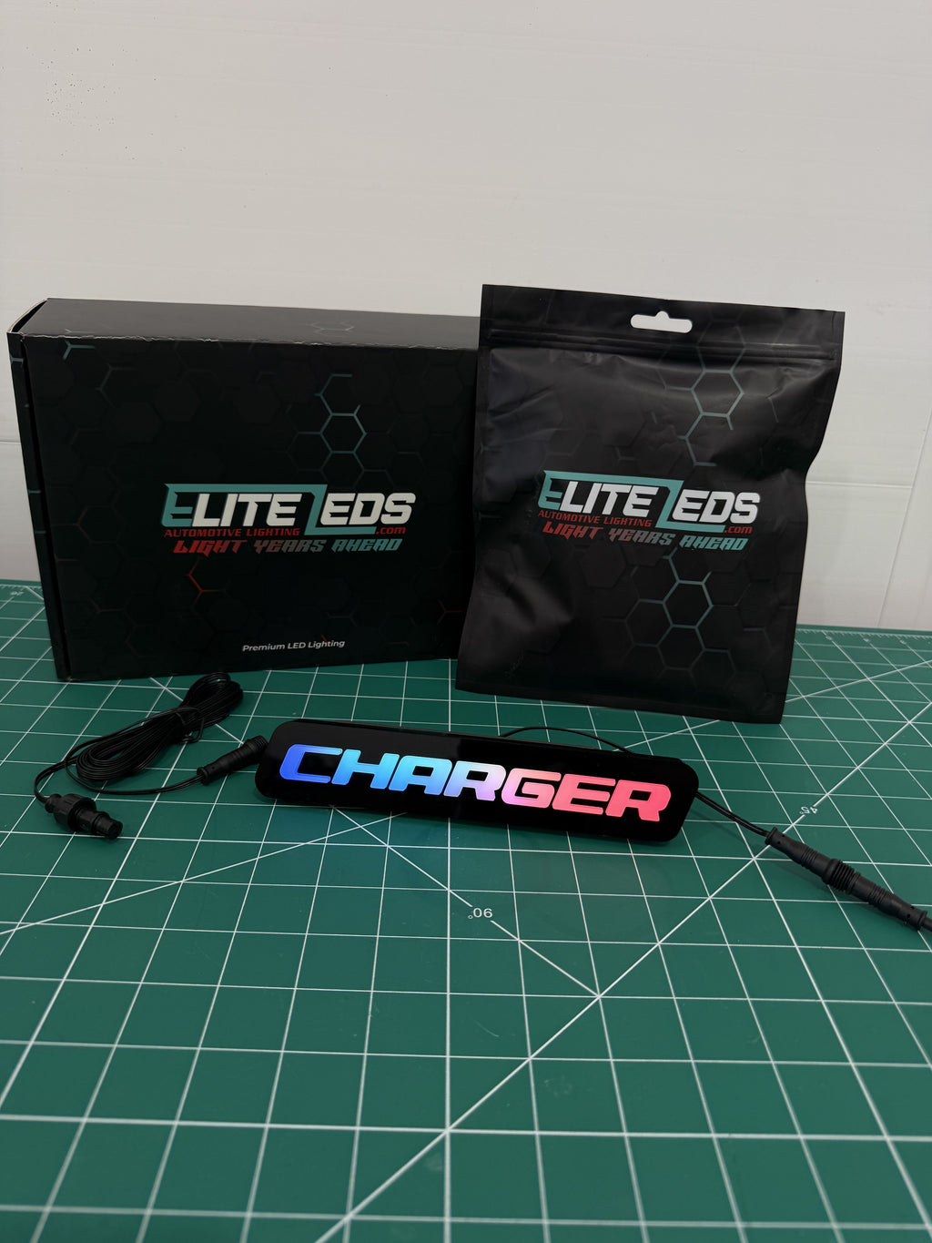 CHARGER LED Illuminated Badge — RGB Color Changing Emblem