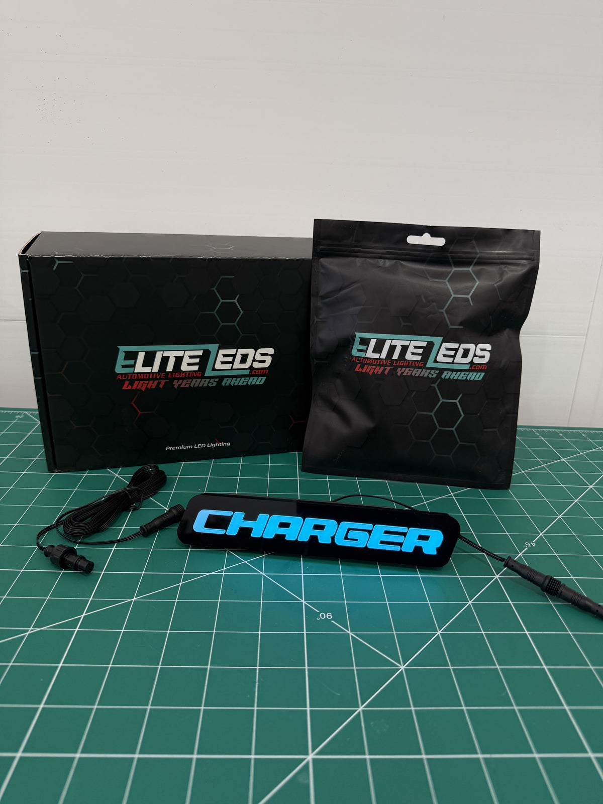 CHARGER LED Illuminated Badge — RGB Color Changing Emblem