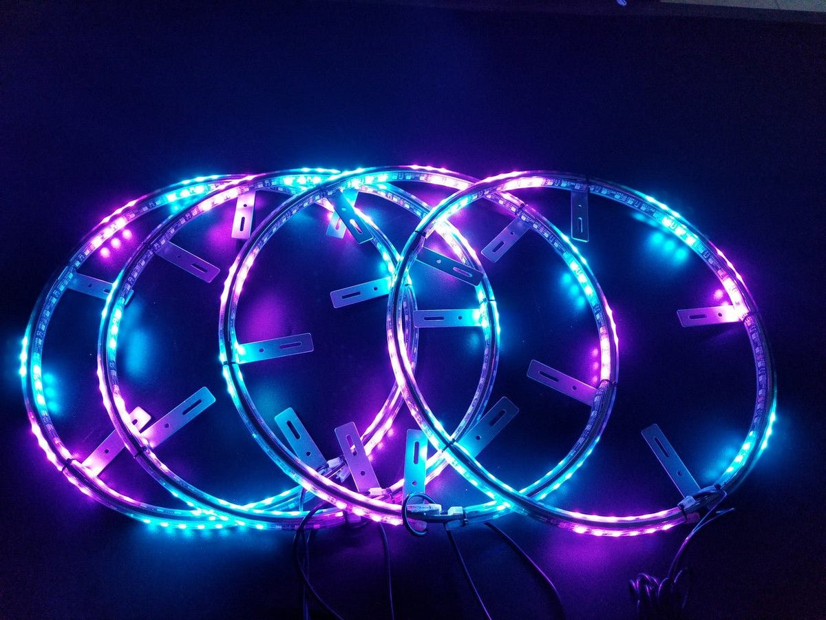 15.5" LED Wheel Ring Kit — 4-Piece RGB Double Row