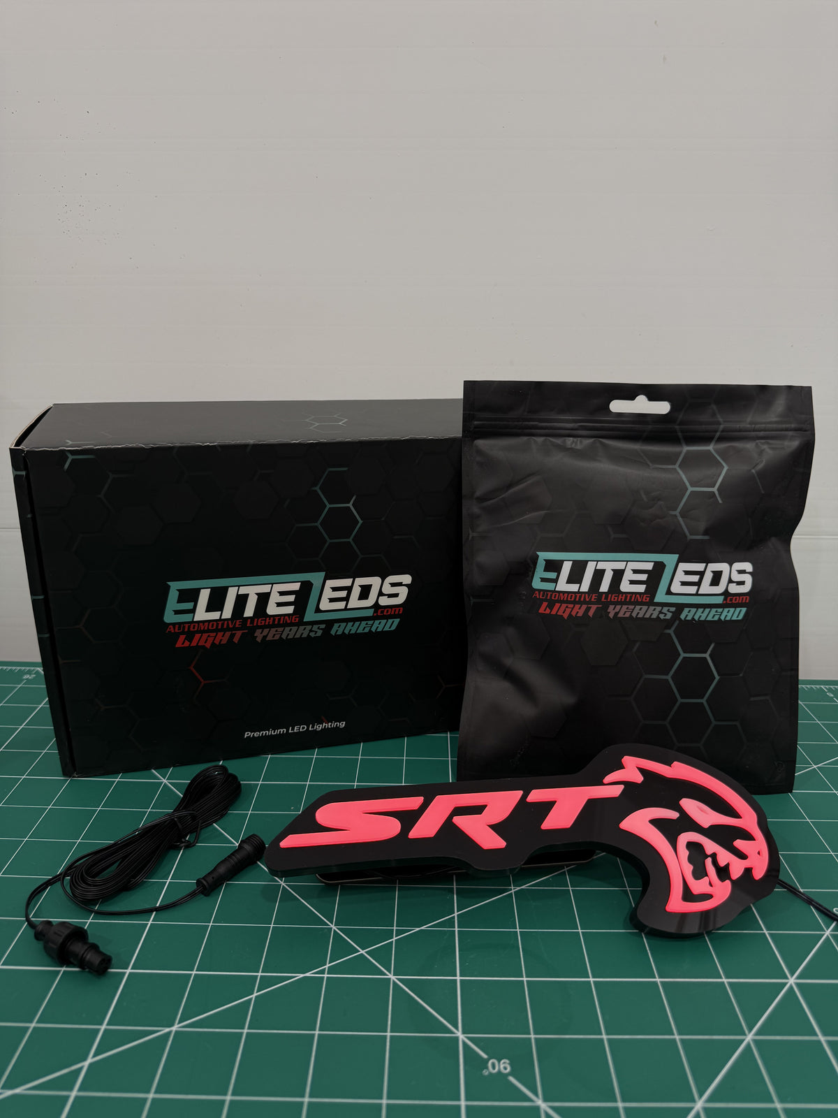 SRT Hellcat LED Illuminated Badge — RGB Color Changing Emblem