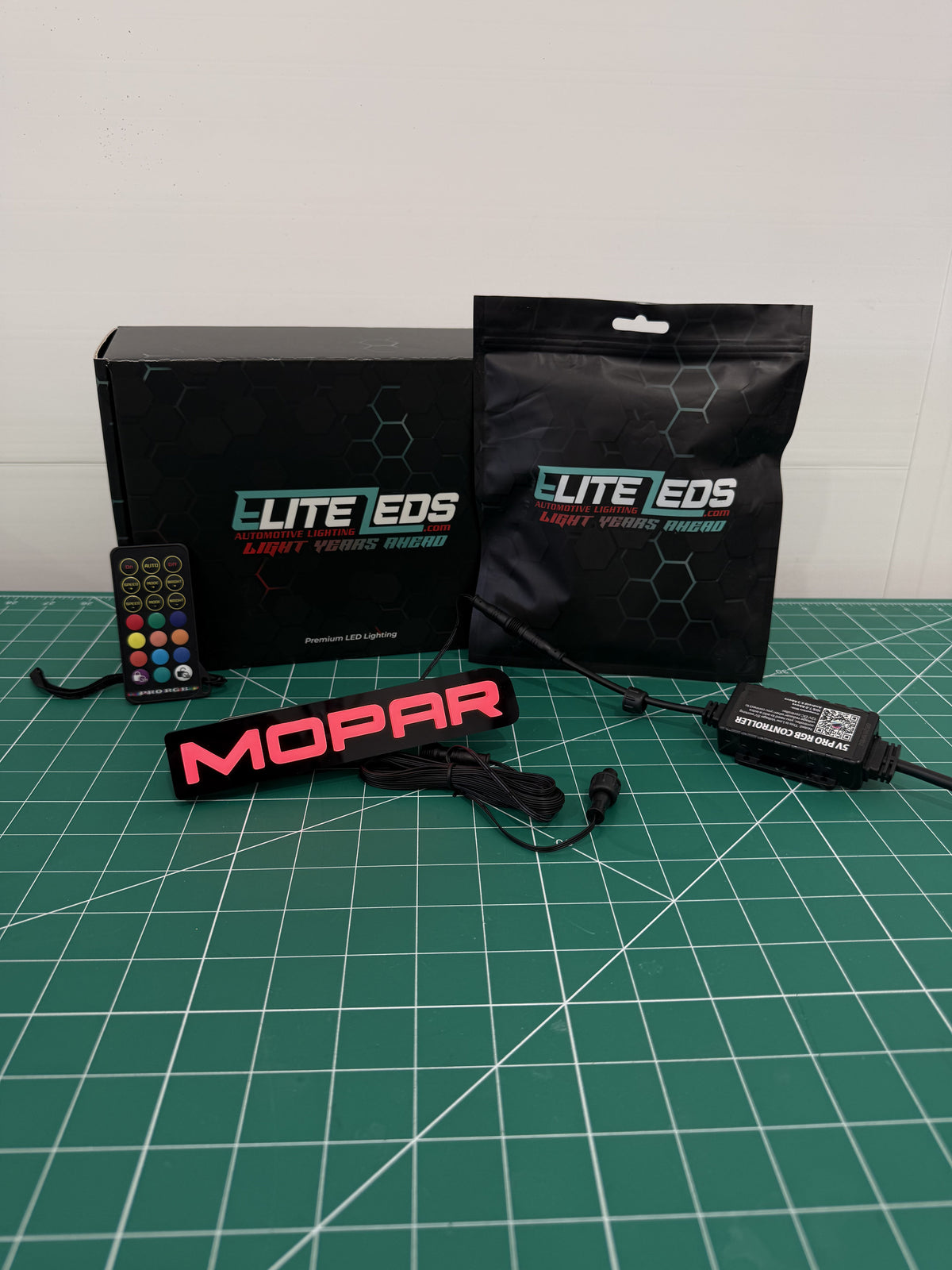 MOPAR LED Illuminated Badge — RGB Color Changing Emblem