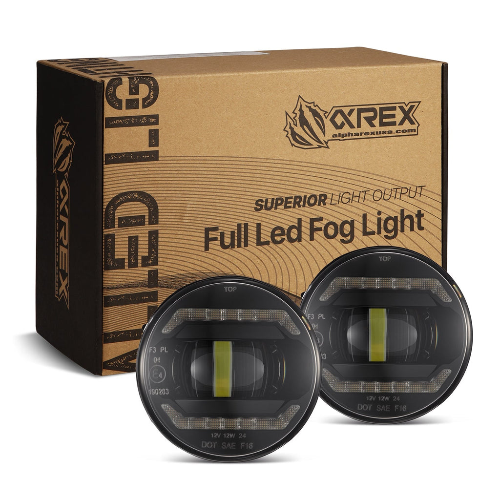 AlphaRex Universal Acura/Ford/Honda/Jaguar/Lincoln/Mitsubishi/Nissan/Ram/Subaru DoubleTap Dual Color LED Projector Fog Lights